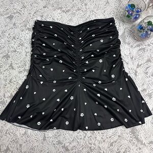SHEIN Black Ruched Mini Skirt 0XL Curve Stretchy High Waist Trendy Y2K